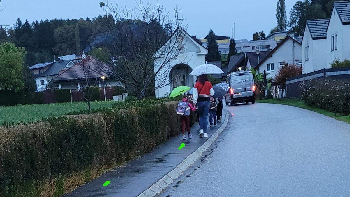 Gekennzeichneter Schulweg in St. Margarethen