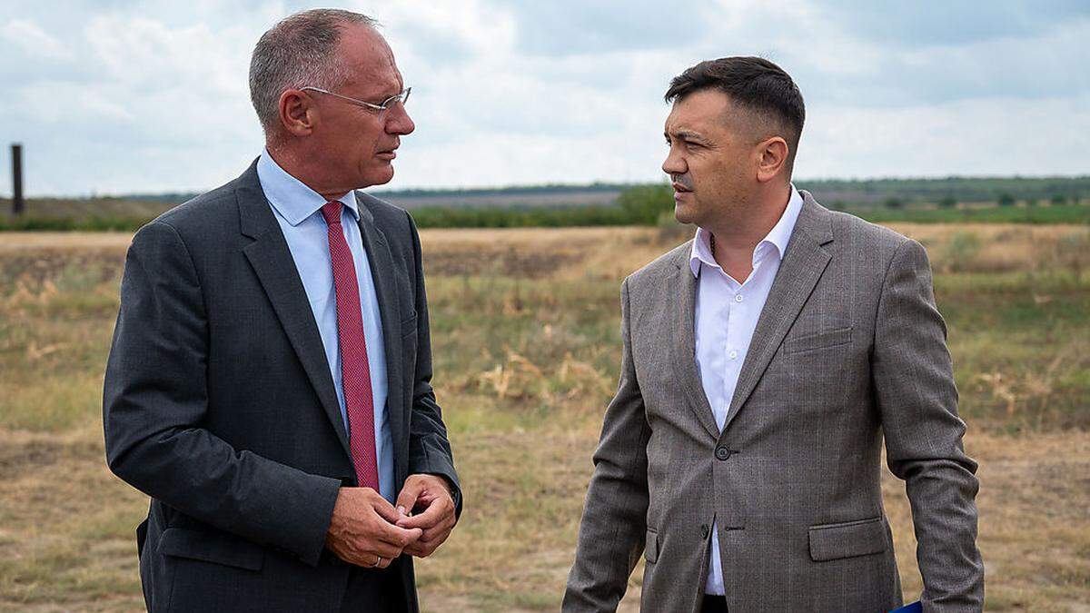 Innenminister Karner (ÖVP) mit seinem moldauischen Amtskollegen Efros
