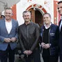 Steirischer FP-Wahlkampfauftakt am Donnerstag in Leoben: Mario Kunasek, Norbert Hofer,  Marco Triller, Stefan Hermann