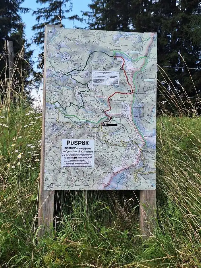 Auch die Wanderwege wurden umgeleitet