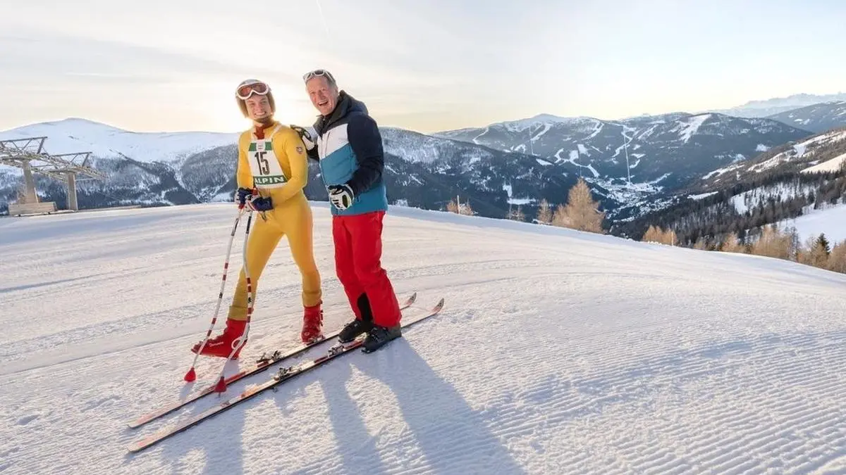 Franz Klammer (rechts) mit „seinem“ Darsteller Julian Waldner