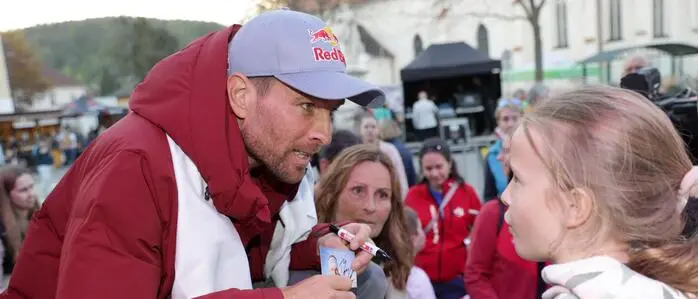 Benjamin Karl war bei der Olympiaparty ein gefragter Mann