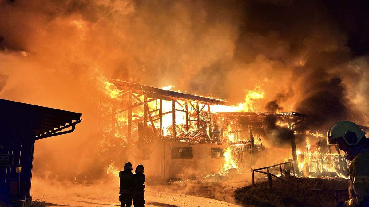 Ein Großbrand hielt etwa 200 Einsatzkräfte auf Trab