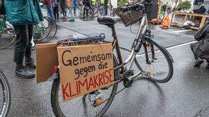 Die Grazer Innenstadt war Freitagnachmittag fest in der Hand der Klima-Radler