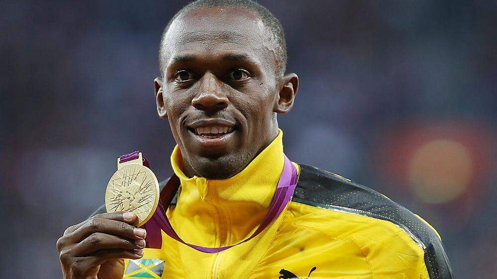 Usain Bolt strahlte öfters neben Gold.