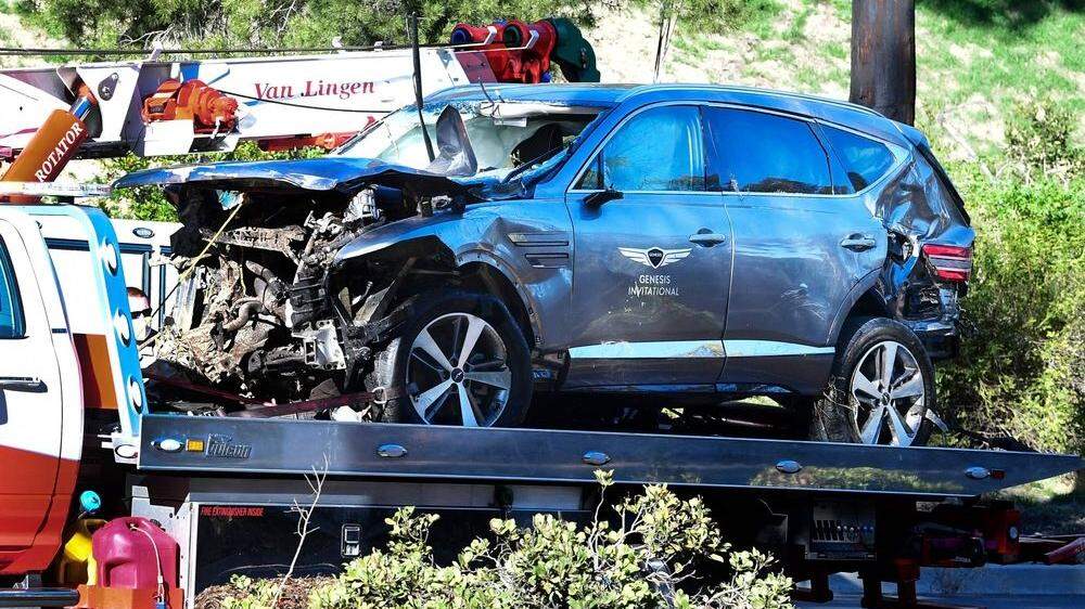 Der Wagen von Woods nach dem Unfall 