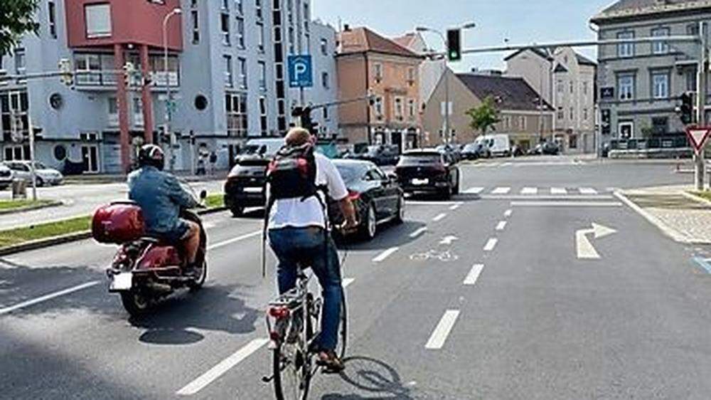 Gefährliche Radstreifen machen das Radfahren in Klagenfurt riskant