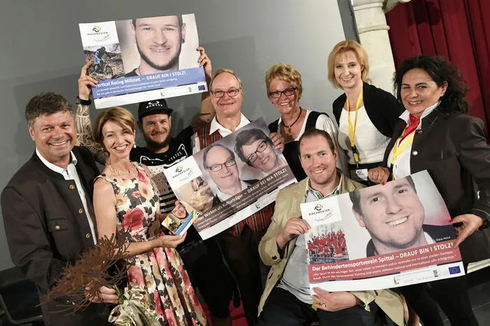 Gerhard Pirih, Gabi Schaunig, Stefan Müller, Alfred und Christl Peitler, Klaus Hössl, Alice Ebenberger und Christine Sitter (von links)