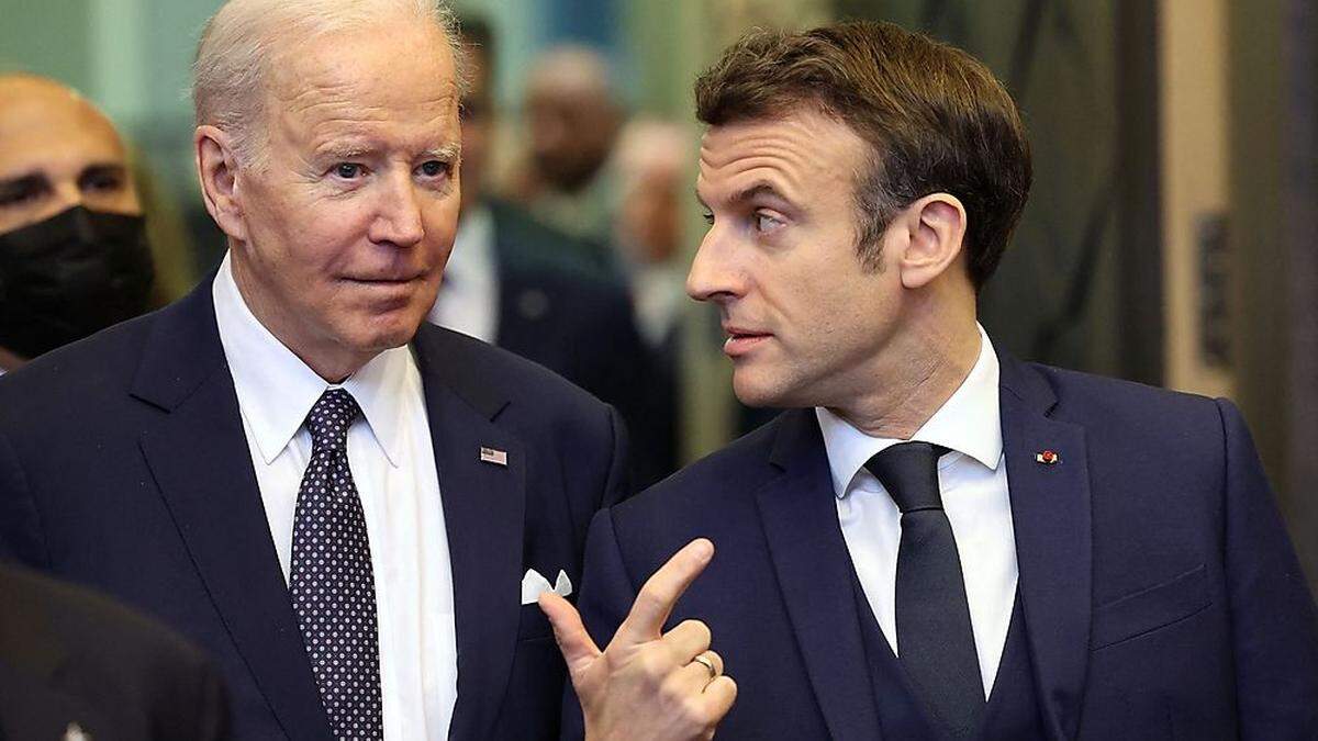 Transatlantische Verbundenheit: US-Präsident Joe Biden und sein französischer Amtskollege 