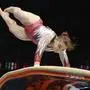 Japan's Shoko Miyata competes on the vault during the apparatus finals at the Artistic Gymnastics World Championships in Antwerp, Belgium, Saturday, Oct. 7, 2023. (AP Photo/Geert vanden Wijngaert)