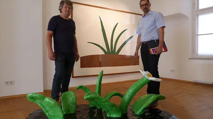 Gerberhaus Obmann Karl Hermann (rechts) und der Künstler Thomas Stimm laden am Freitag zur Vernissage.