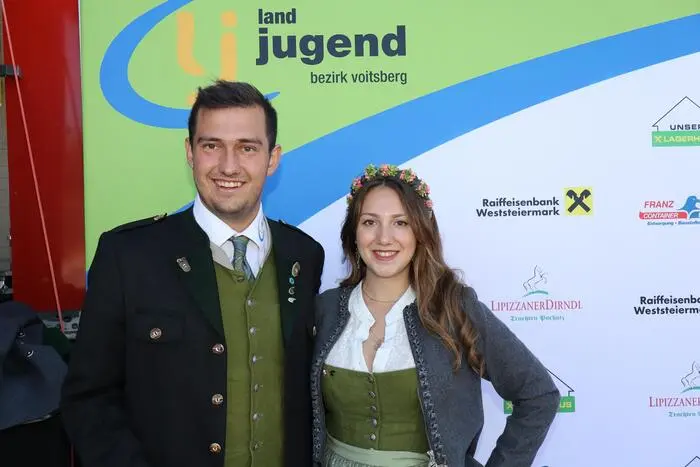 Landjugend-Bezirksobmann Manuel Läßer und Leiterin Jasmin Poparic organisierten den Festtag gemeinsam mit dem Vorstand beim Rüsthaus der Freiwilligen Feuerwehr Markt Ligist.