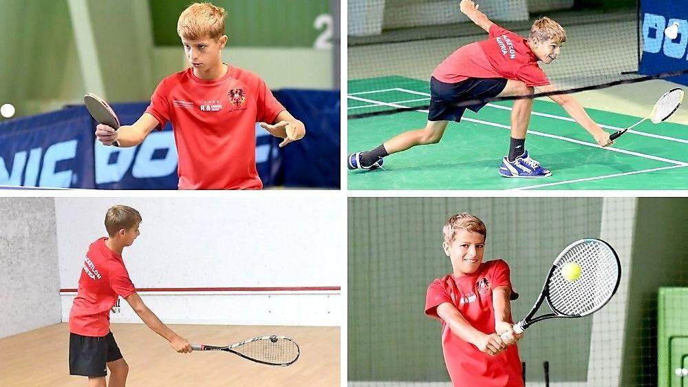 Jakob Rosenberger beherrscht gleich vier Schlägersportarten sehr gut: Tischtennis, Badminton, Squash und Tennis