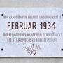 Erinnerungstafel an die Ereignisse des 12. Februar 1934 | Erinnerungstafel an die Ereignisse von vor 90 Jahren