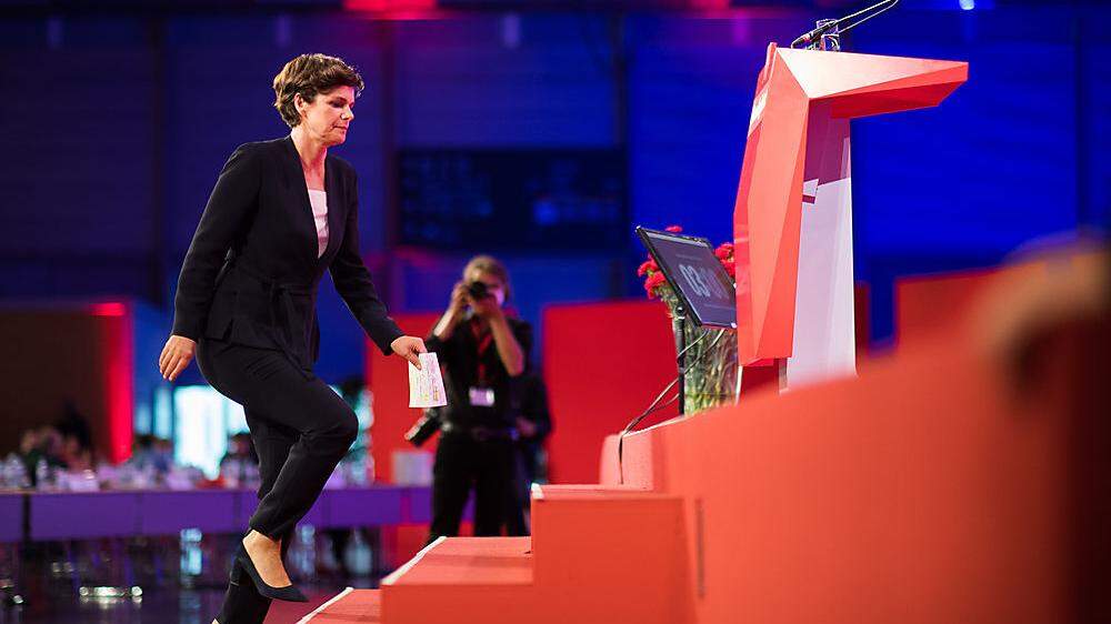 Rendi-Wagner bei der Rede am SPÖ-Parteitag 