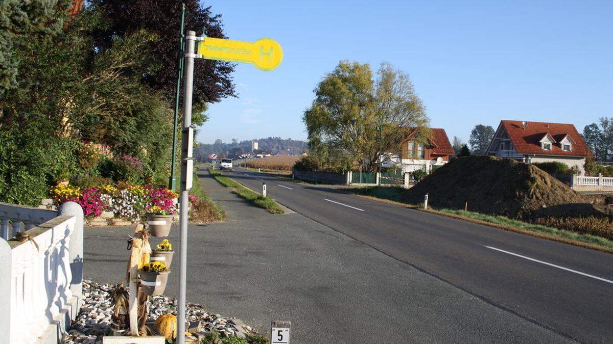 Das Straßenstück bei Gabersdorf