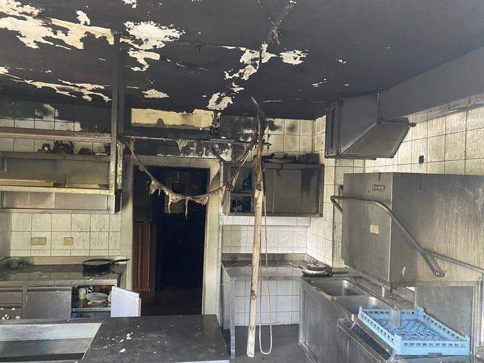 Die verwüstete Küche der Asylunterkunft