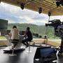 Blick ins eigens erbaute TV-Studio am Schönberg