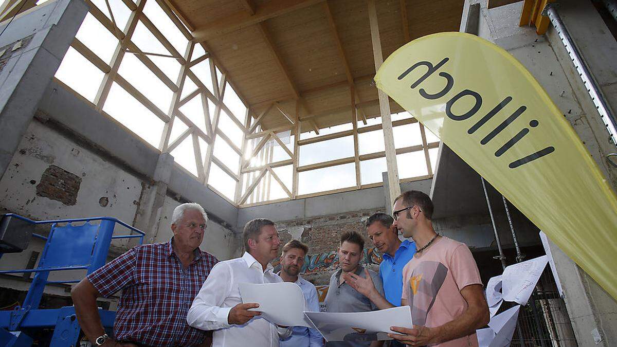 Hans Löscher, Bürgermeister Günther Albel, Ludwig Lengger,  Kurt Maschke,  Michael Vodicka-Unterweger und Investor Stefan Prohinig (von links)