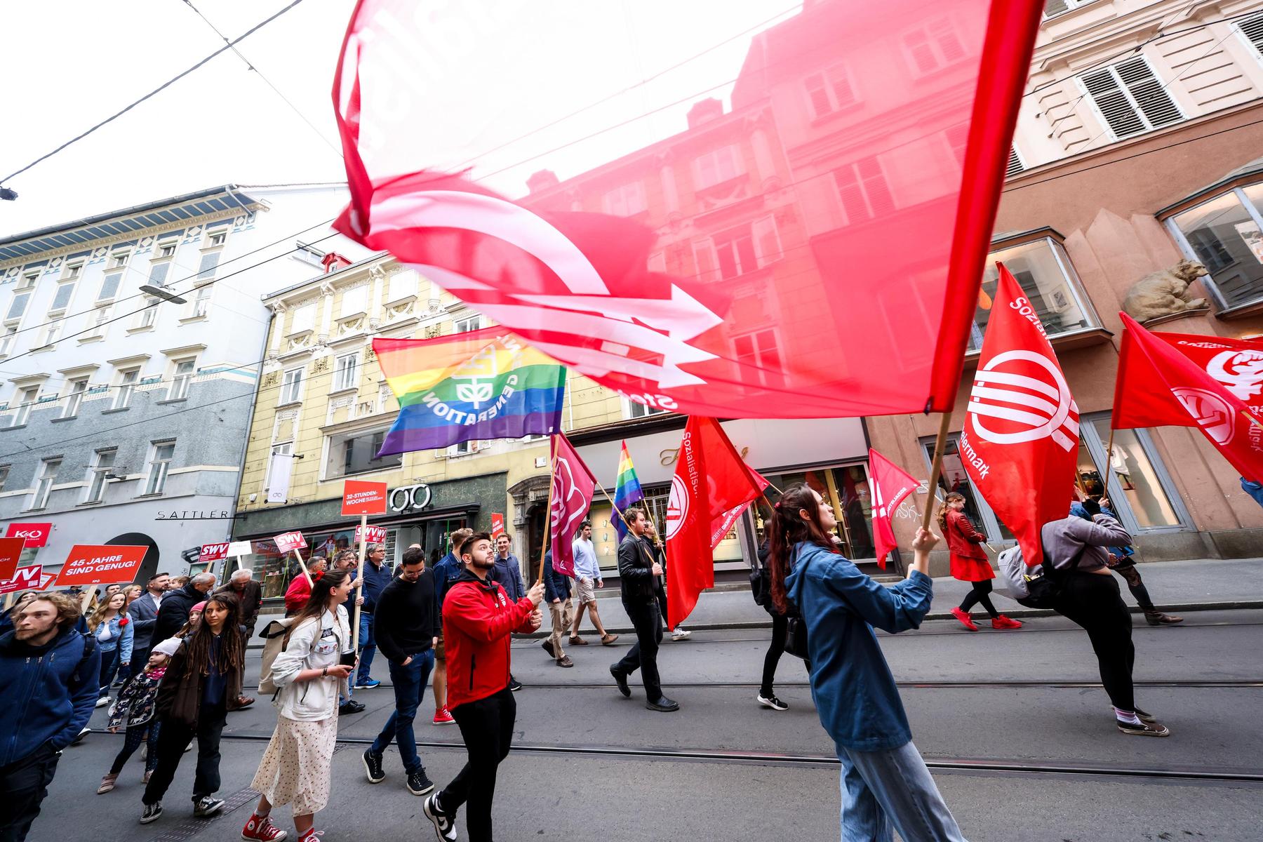 Fotos vom 1. Mai: Die Bilder vom Mai-Aufmarsch der SPÖ in Graz