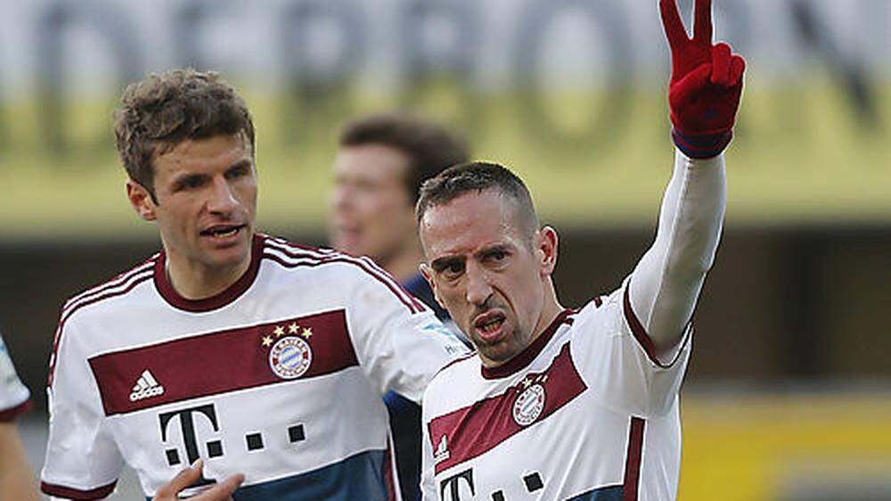 Franck Ribery (rechts) will bald wieder mit Thomas Müller jubeln