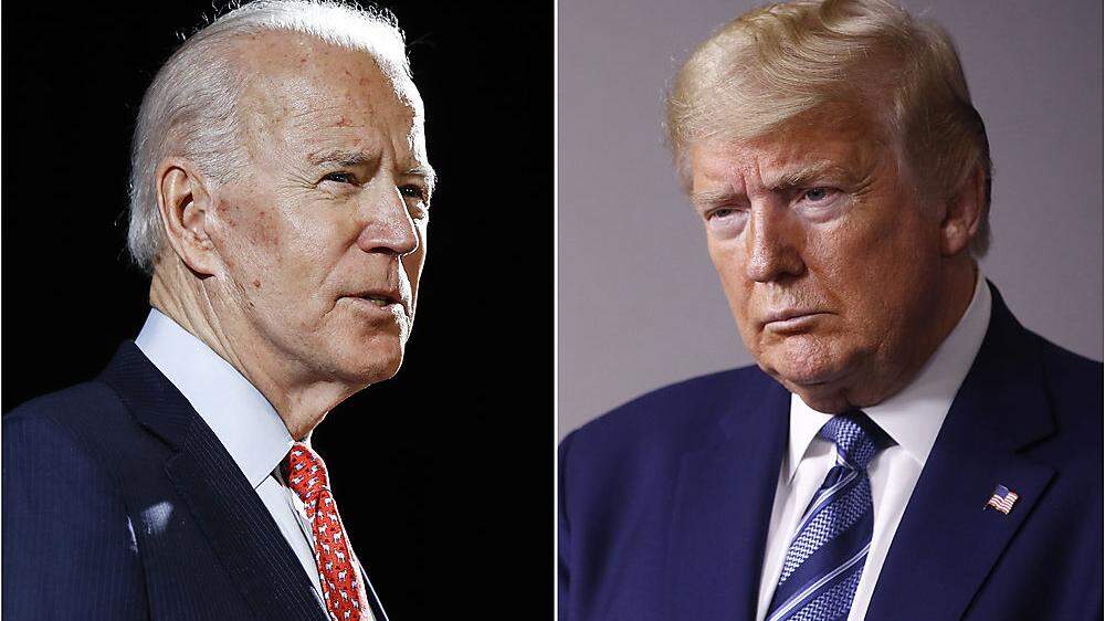 Donald Trump (rechts) spottete über Joe Biden