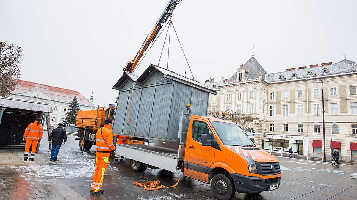 Der Neue Platz wurde bereits geräumt