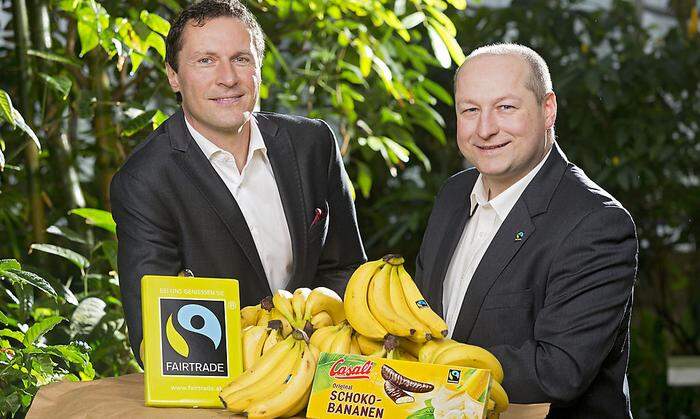 Ulf Schöttl (Manner) und Hartwig Kirner (Fairtrade Österreich)