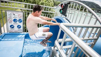 Strandbad Klagenfurt Rutsche Prüfung TÜV