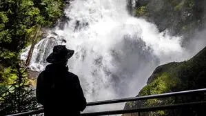 Der große Riesachwasserfall nach starken Regenfällen im August 2023 