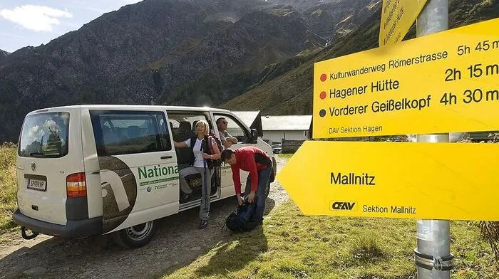 Im Reisebegleiter selbstverständlich inkludiert: Der Fahrplan des Nationalpark-Wanderbusses