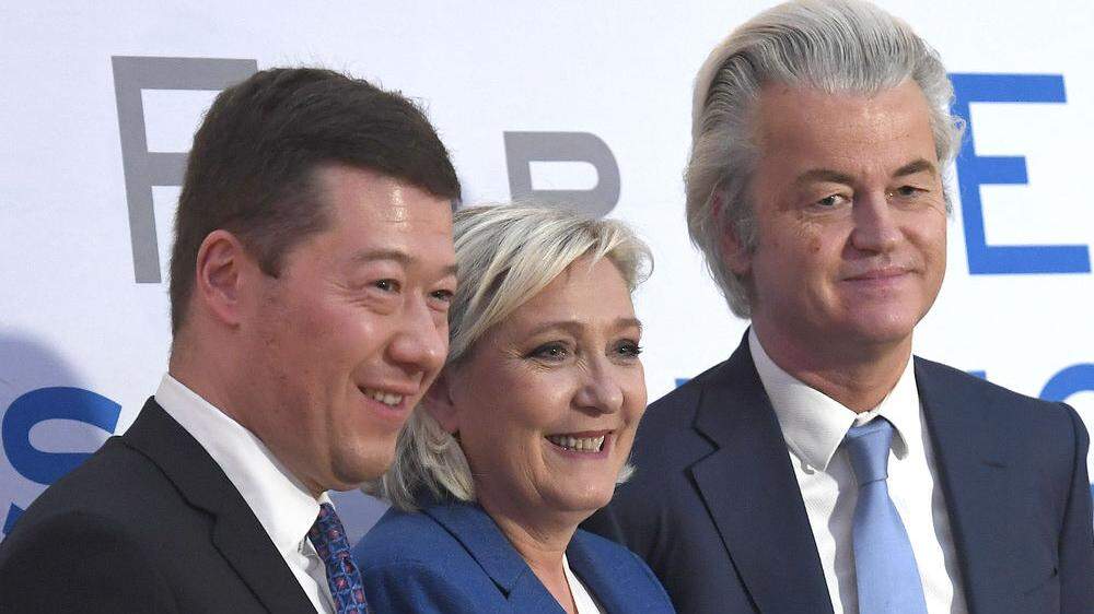 Tomio Okamura, Marine Le Pen und Geert Wilders 