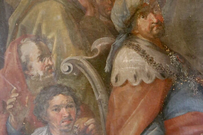 Die Person links unten könnte Josef Ferdinand Fromiller darstellen.
