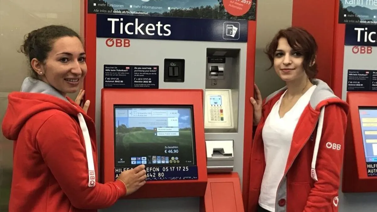 Die beiden Promoterinnen stehen für Fragen rund um den neuen Automaten in Klagenfurt zur Verfügung