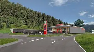 Das neue Supermarktgebäude  | Eine Visualisierung des neuen Eurospars in Gmünd. Er wird am 11. Dezember eröffnet