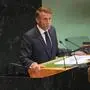 A high-level international conference at the UN Headquarters focused on resolving the Palestine issue NEW YORK, UNITED STATES - SEPTEMBER 22: French President Emmanuel Macron makes a speech during a high-level international conference at United Nations Headquarters focused on resolving the Palestine issue and advancing a two-state solution on September 22, 2025 in New York, United States. Selcuk Acar / Anadolu New York United States. Editorial use only. Please get in touch for any other usage. PUBLICATIONxNOTxINxTURxUSAxCANxUKxJPNxITAxFRAxAUSxESPxBELxKORxRSAxHKGxNZL Copyright: x2025xAnadoluxSelcukxAcarx