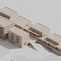 Do könnte das „Haus im Leben“ aussehen. Die Gebäudehöhe steigt von der Tristacher Straße ausgehend zur Drau an. Auch der angedachte Steg ist zu sehen