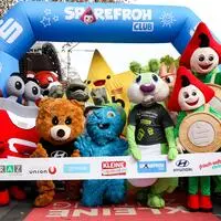 Die Maskottchen wagten sich ebenfalls an den Start
