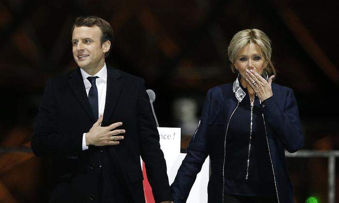 Emmanuel Macron und seine Frau Brigitte 