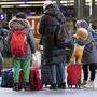 Ankommende Flüchtlinge auf dem Wiener Hauptbahnhof