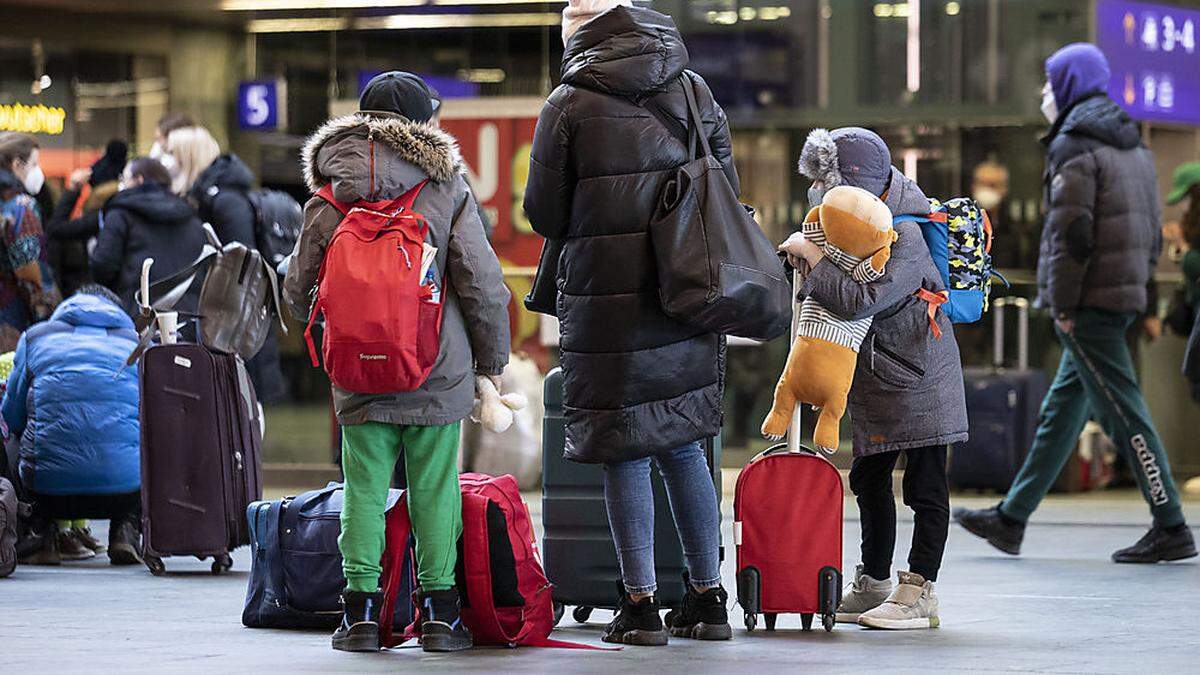 Ankommende Flüchtlinge auf dem Wiener Hauptbahnhof