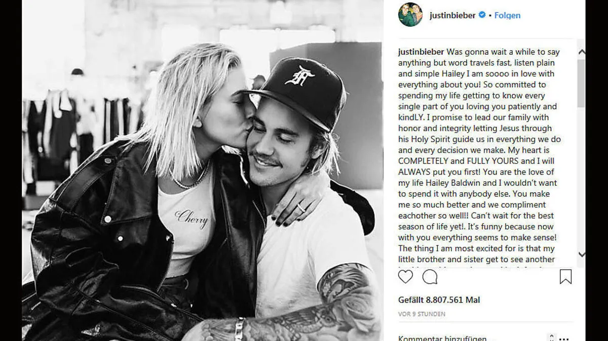 Hailey Baldwin und Justin Bieber sind offiziell verlobt