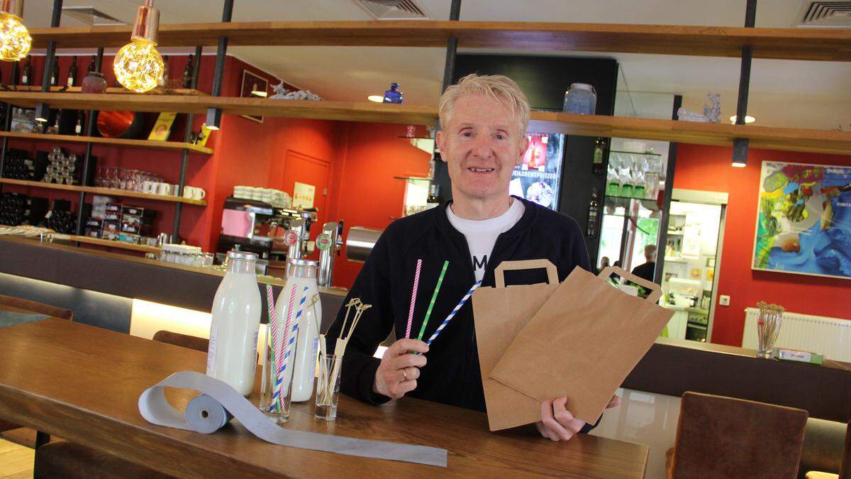 Das „Cafino“ in Wolfsberg will mit Roland Bachmann in eine plastikfreie Zukunft starten