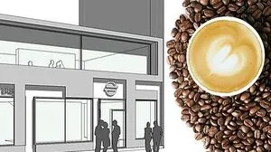 Am Joanneumring 3 wird gerade dieser Coffeeshop gebaut