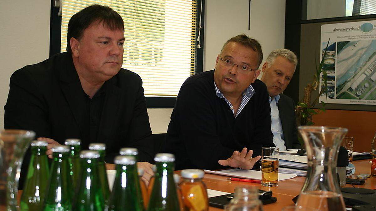 Andreas Köll, Gerald Hauser und Karl Poppeller bei der Präsentation des "Naturparks Isel"