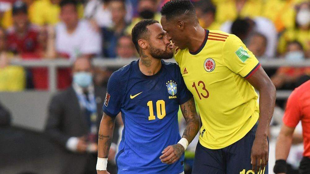 Neymar  und Kolumbiens Yerry Mina