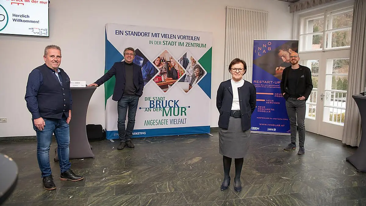 Erich Weber, Peter Koch, Martha Mühlburger und Christian Felber