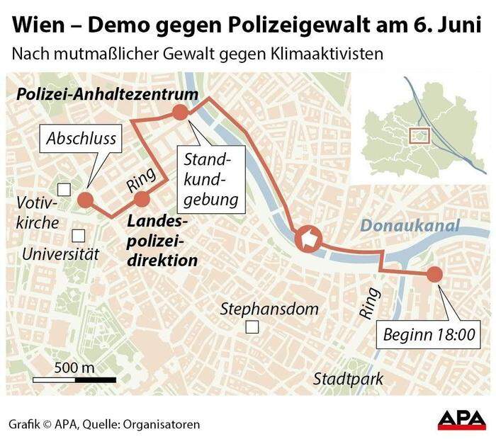 Wien - Demo gegen Polizeigewalt am 6. Juni