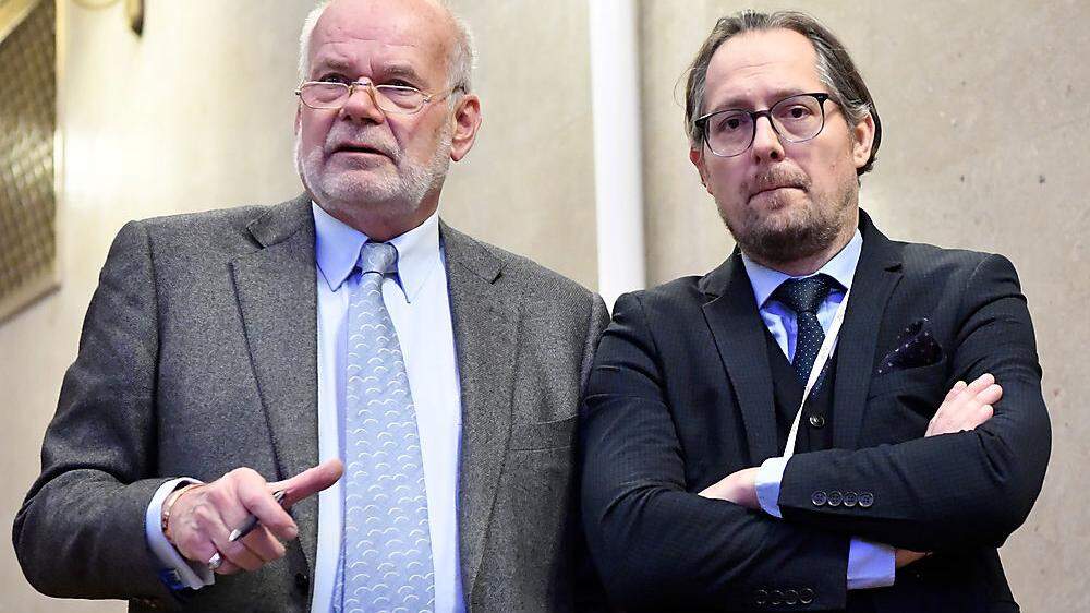 Grassers Anwälte Manfred Ainedter (links) und Norbert Wess