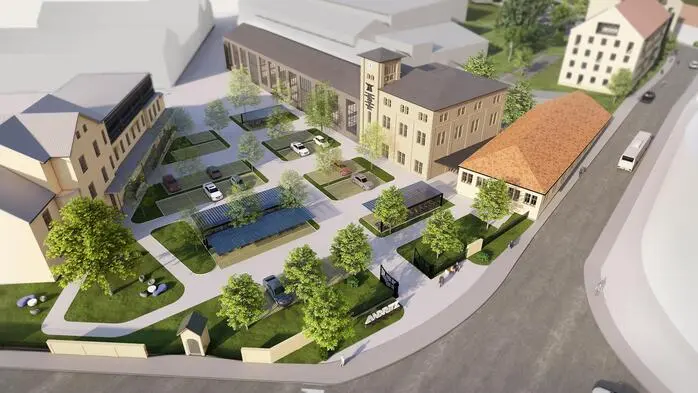 Rendering: So soll der neu gestaltete Eingangsbereich nach dem Umbau aussehen